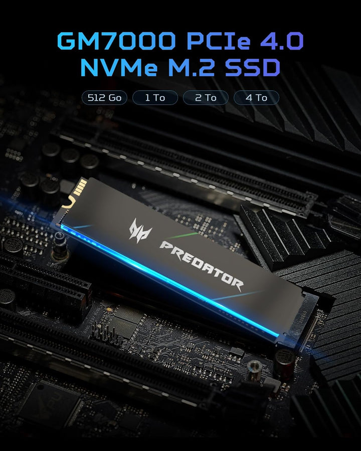 Predator M.2 SSD 2TB GM7000 con caché DRAM NVMe 1.4 2280 PCIe Gen4×...