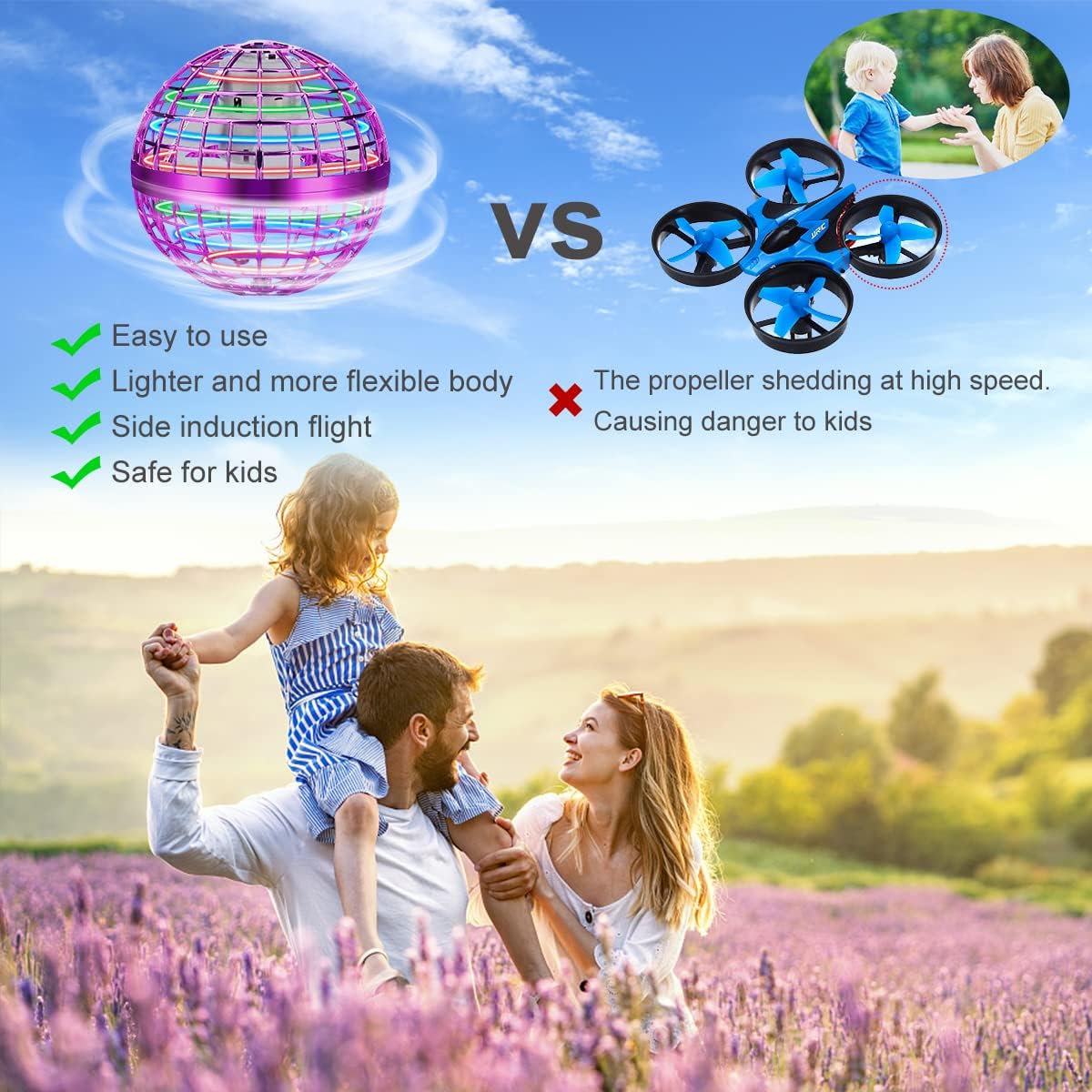 Juguete de bola de orbe volador 2026, bola flotante, juguetes geniales regalos para niños de 6, 7, 8, 9, 10, 11, 12 años, niños, niñas, adolescentes, mini dron de mano, globo cósmico