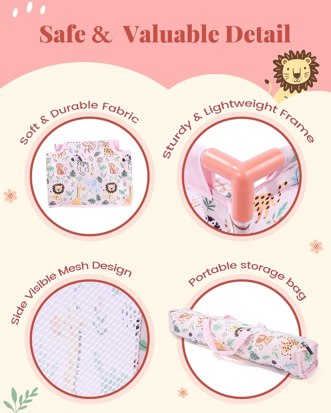 BABESIDE 7 piezas de cuna para muñecas de 18 pulgadas, cama de muñe...