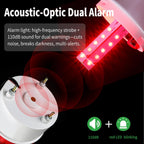 Luz de advertencia giratoria LED industrial, AC110V-120V, luz estroboscópica roja para alarmas de emergencia públicas, sirena de seguridad interior/exterior con ajuste de volumen/enchufe y zumbador