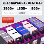ZLCA Caja de almacenamiento de tarjetas coleccionables de 5 filas con asa