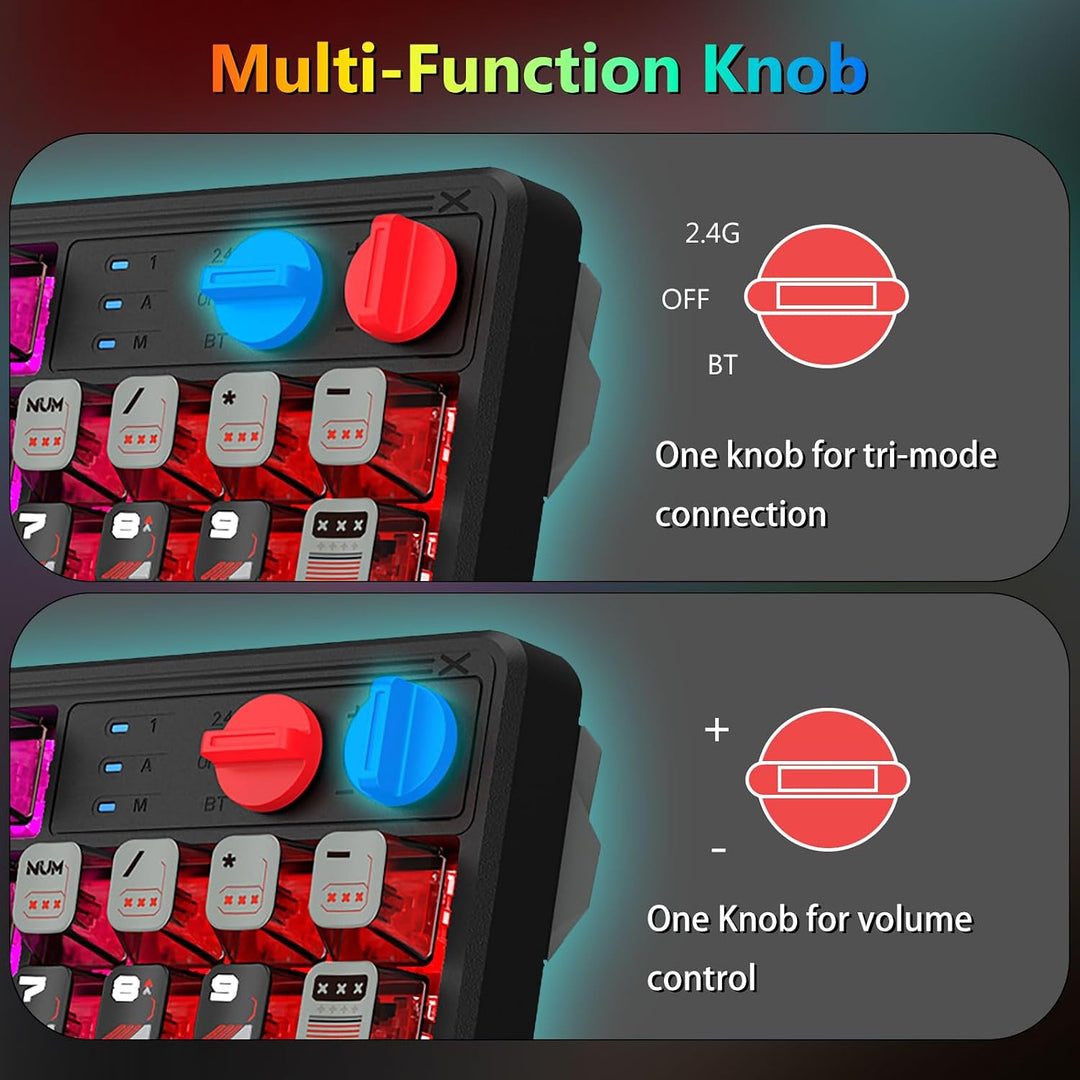 E-YOOSO Teclado mecánico inalámbrico cremoso, Bluetooth\/2.4GHz\/US...