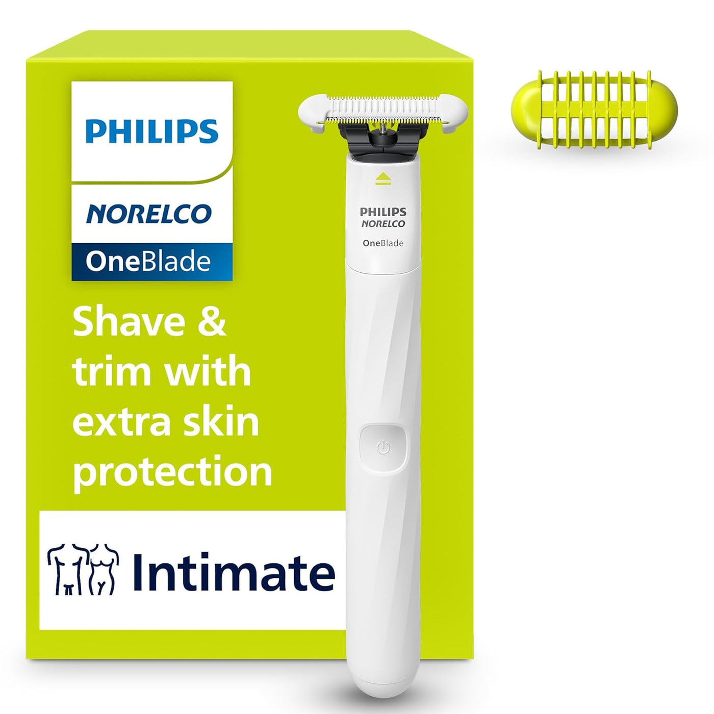 Philips Norelco OneBlade Intimate, diseñada para el aseo púbico, re...