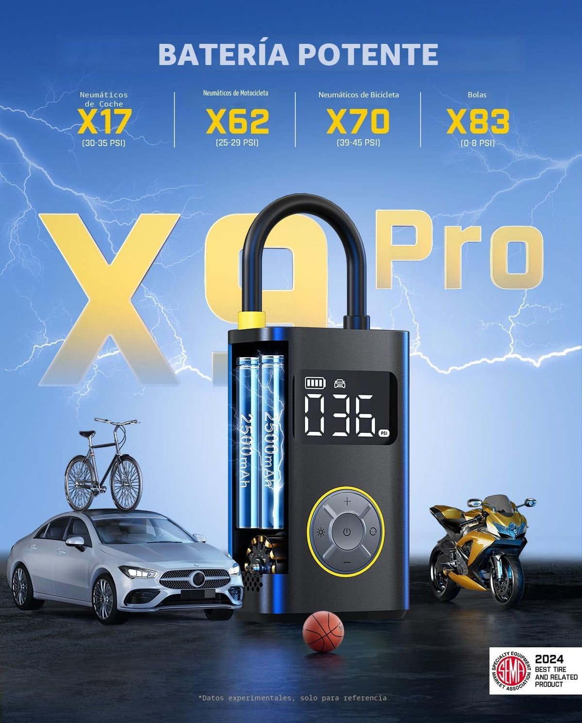 Fanttik X9 Pro - Inflador de neumáticos portátil para coche compact...