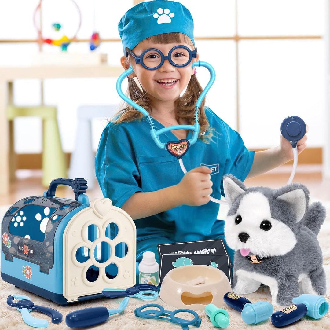 B Bascolor Juego de 22 juguetes para perros para niños, veterinario...