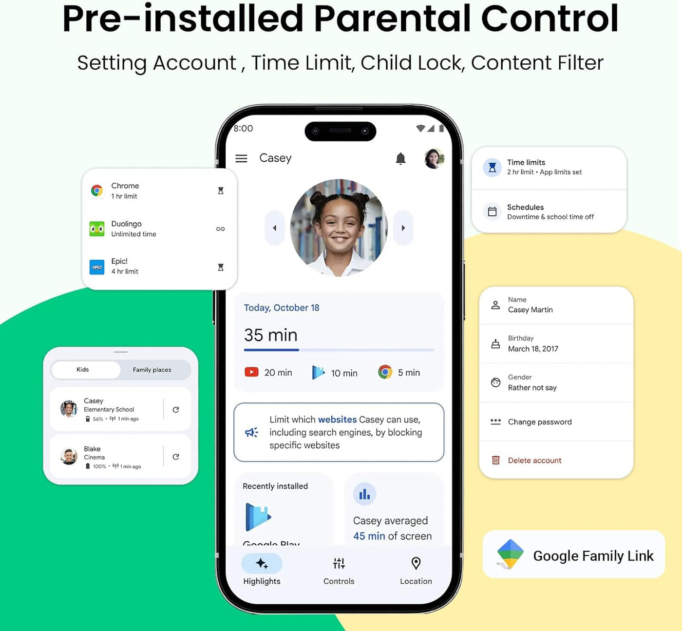 Tablet para niños 2025, tableta Android 15 de 10.1 pulgadas para ni...