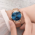 OLEVS Relojes para Mujeres y Juego de Pulseras Slim Casual Vestir Reloj de Muñeca para Dama Rosado Oro