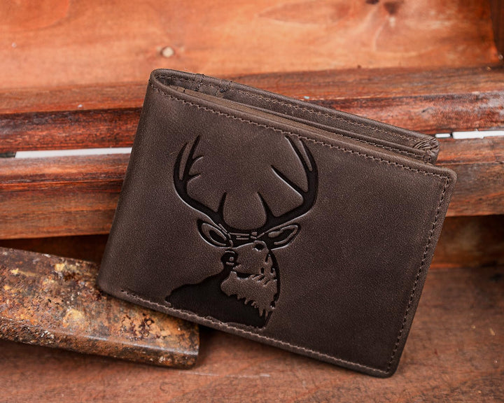 DK86 Cartera para hombres Slim Rfid Bifold Cuero Genuino 2 ID Venta...