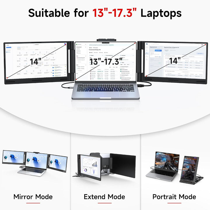 AOC Extensor de pantalla para laptop de 14 pulgadas, monitor portát...