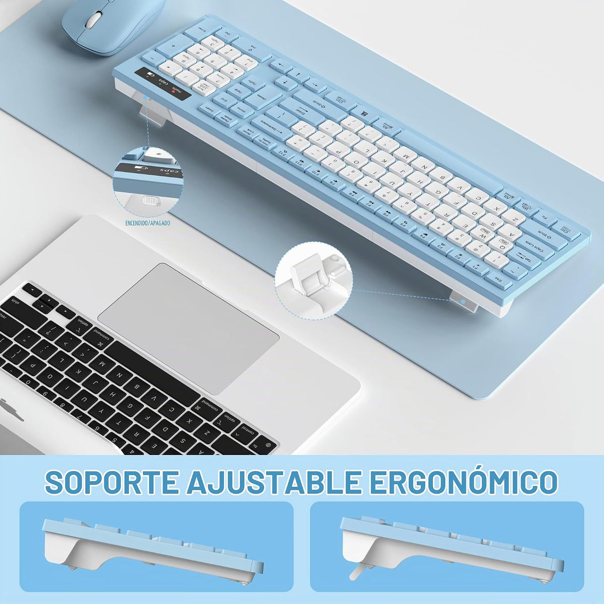 Combo silencioso de teclado y mouse inalámbricos para oficina y hog...