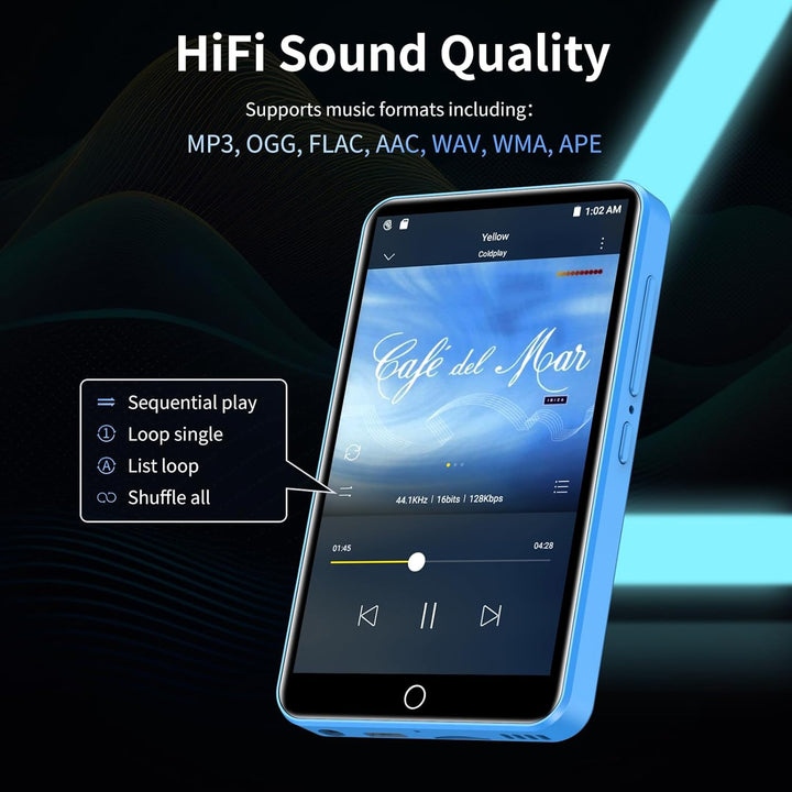Reproductor de MP3 con Bluetooth y WiFi, reproductor MP3 y MP4 de 1...