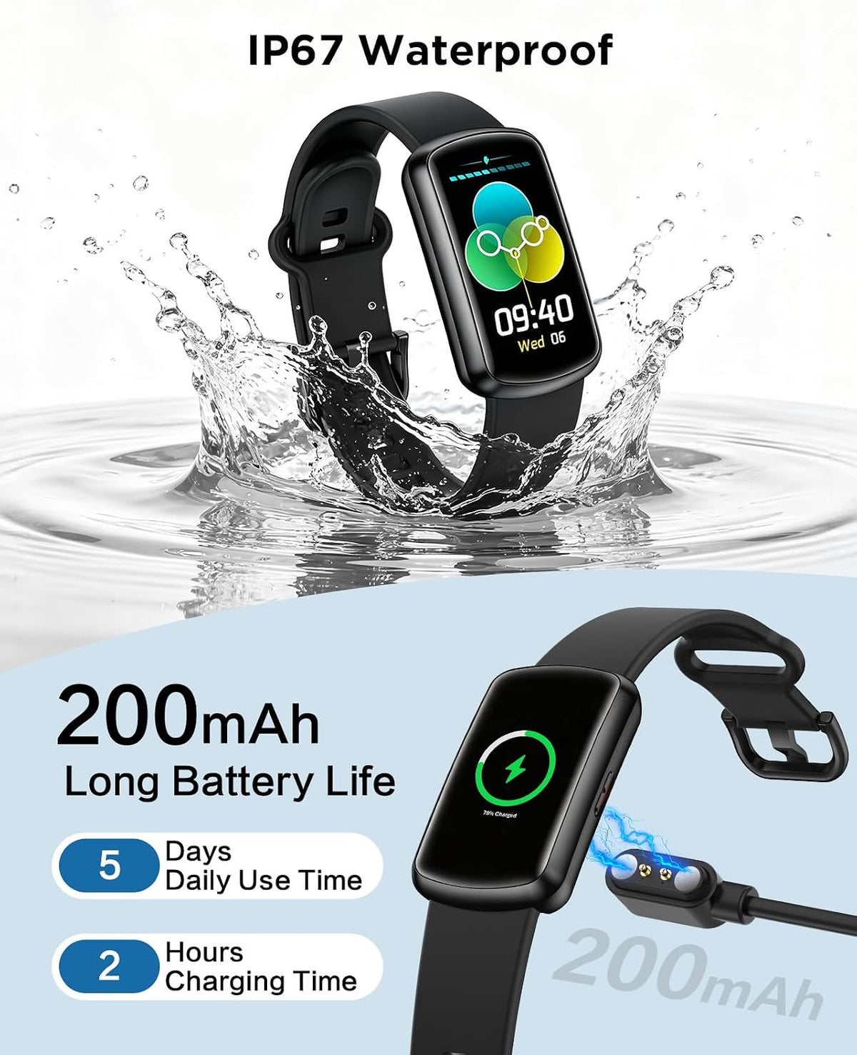 Reloj inteligente rastreador de fitness para hombres y mujeres