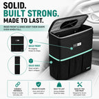 RoadBin - Cubo de basura para automóvil con tapa, delgado de 4 pulgadas y 2.5 galones, para asiento trasero, se mantiene vertical, a prueba de fugas y sellado de olores para camiones, SUV y camionetas