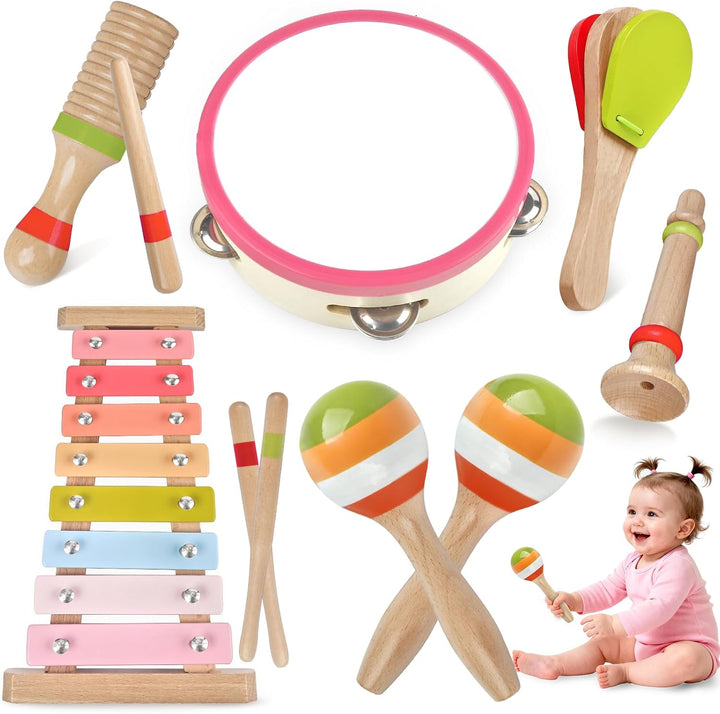 Instrumentos musicales para bebés: juguetes de madera Montessori pa...