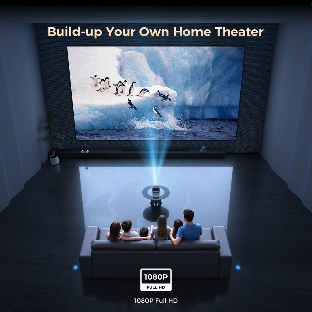 GooDee Proyector de video con WiFi y Bluetooth, proyector portátil...