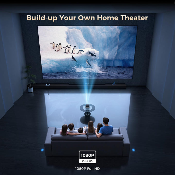 GooDee Proyector de video con WiFi y Bluetooth, proyector portátil...