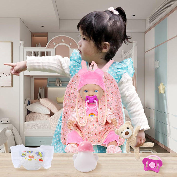 Ropa para Muñecas Bebé con Mochila Portadora para Muñeca de 35.5-45...