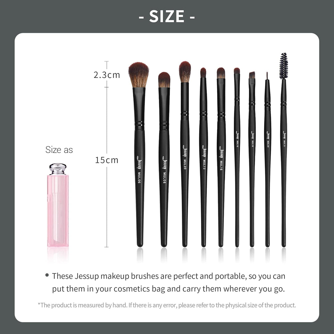 Jessup Juego de brochas de maquillaje veganas con corrector en polv...