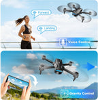 Drones 1080P con cámara para adultos, Drone plegable con 2 baterías