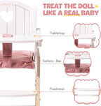 ROBOTIME Silla alta de madera para muñeca de bebé, silla de muñeca