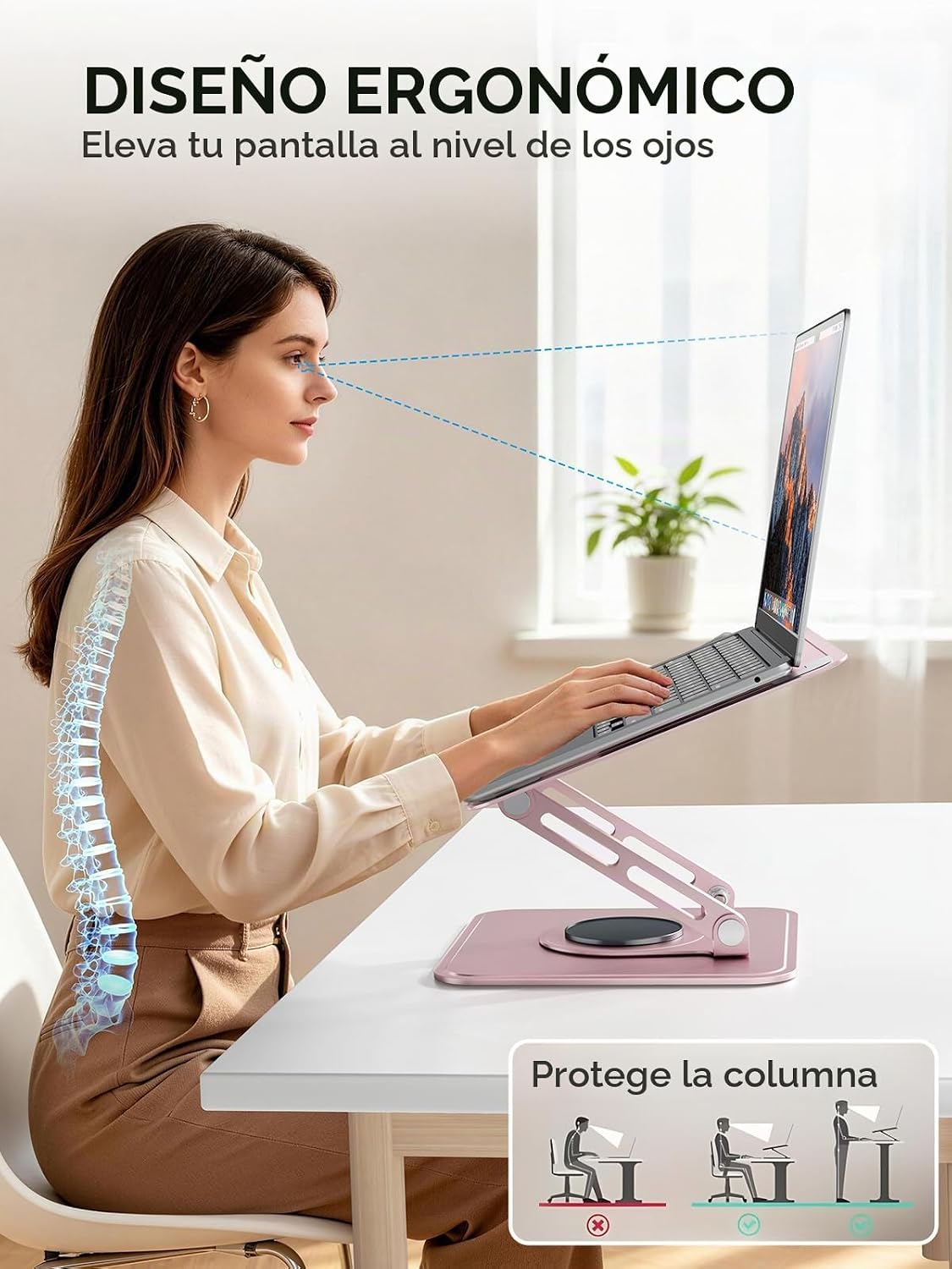 tounee Soporte para computadora portátil para escritorio, soporte a...