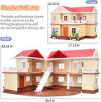 Set de casa de cabaña familiar acogedora, casa de muñecas con muebles y accesorios, casas de muñecas de estilo cabaña para jugar, DIY, para infantes, niños y niñas