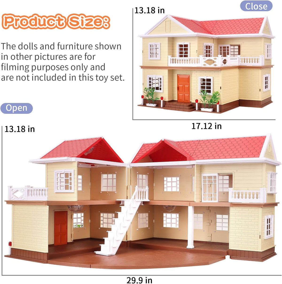 Set de casa de cabaña familiar acogedora, casa de muñecas con muebles y accesorios, casas de muñecas de estilo cabaña para jugar, DIY, para infantes, niños y niñas