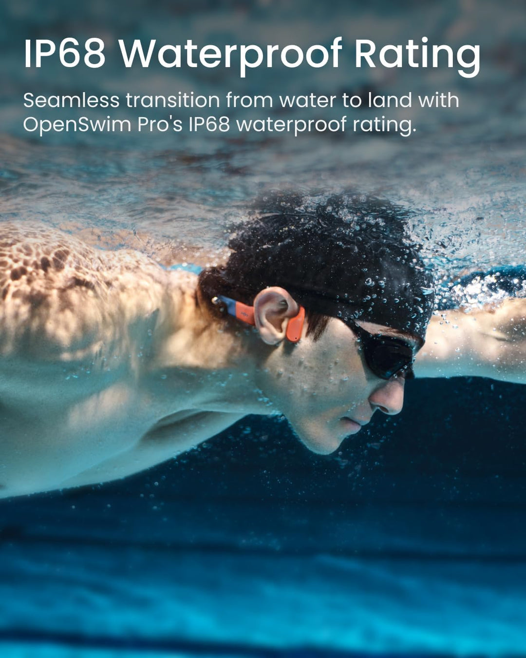 SHOKZ OpenSwim Pro - Auriculares deportivos de conducción ósea Blue...