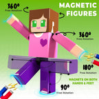 Magneverse Juego de 20 Piezas de Figuras de Acción Magnéticas, 10 Magnetic Cubes + 10 Figures