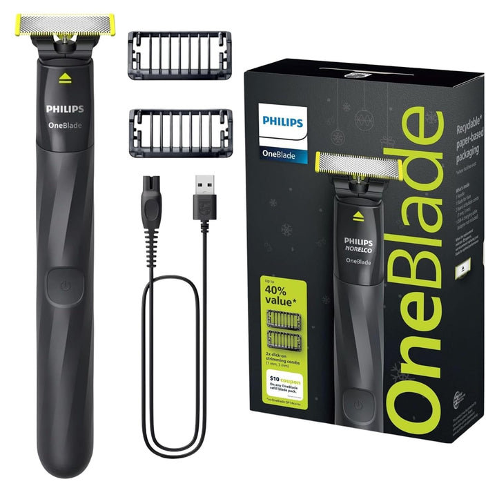 Philips OneBlade - Recorta y afeitadora de cualquier longitud con p...
