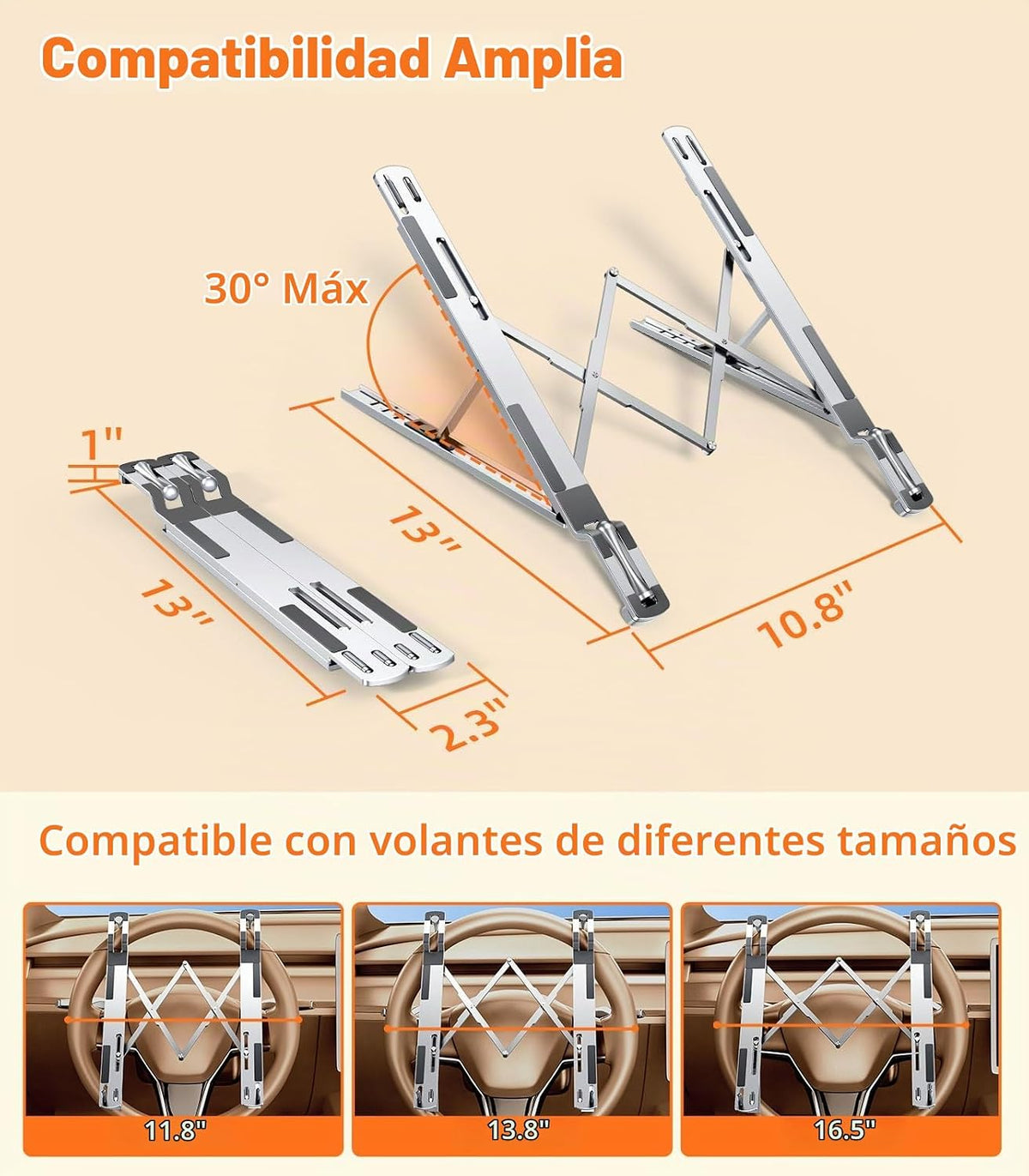 DICMKY Soporte para portátil de coche con bandeja para volante