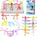 Juego de 20 figuras magnéticas para hombre con caja de almacenamiento de metal, juguetes portátiles para niños, viajes, actividades de viaje por carretera, automóvil en avión, juegos educativos para