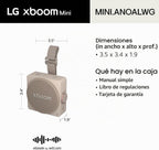 LG xboom Mini by will.i.am - Altavoz Bluetooth portátil, color gris cálido