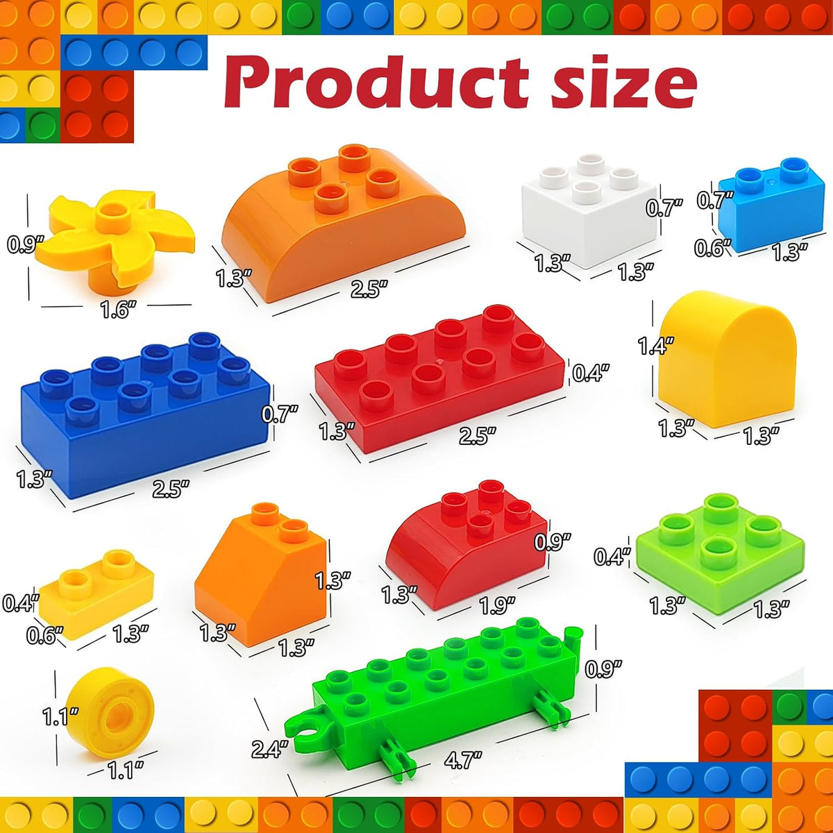 CONVENTEJOY Juego de bloques de construcción clásicos de 150 piezas para niños pequeños de 3 a 6 años, juguete educativo de tren de ladrillos de construcción grandes, juguetes STEM compatibles con las