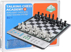 Tablero de ajedrez electrónico avanzado, juego de ajedrez inteligente para computadora, aprendizaje de entrenador de voz AI para niños, ELO 2200+ para mejorar jugadores, piezas grandes magnéticas y tablero perfecto para adultos, pantalla LCD (plateado)
