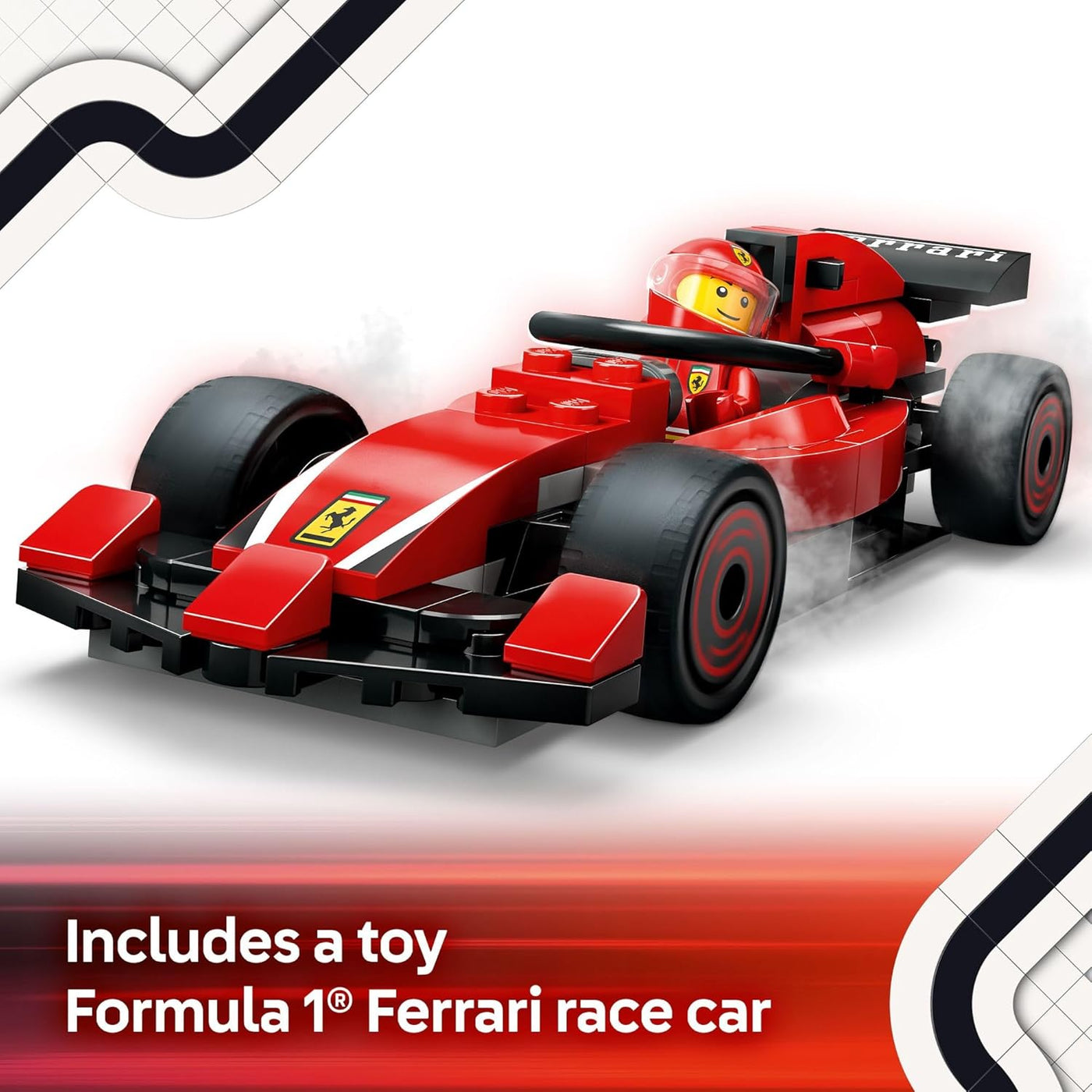 LEGO City F1 Pit Stop Pit Crew con coche Ferrari de