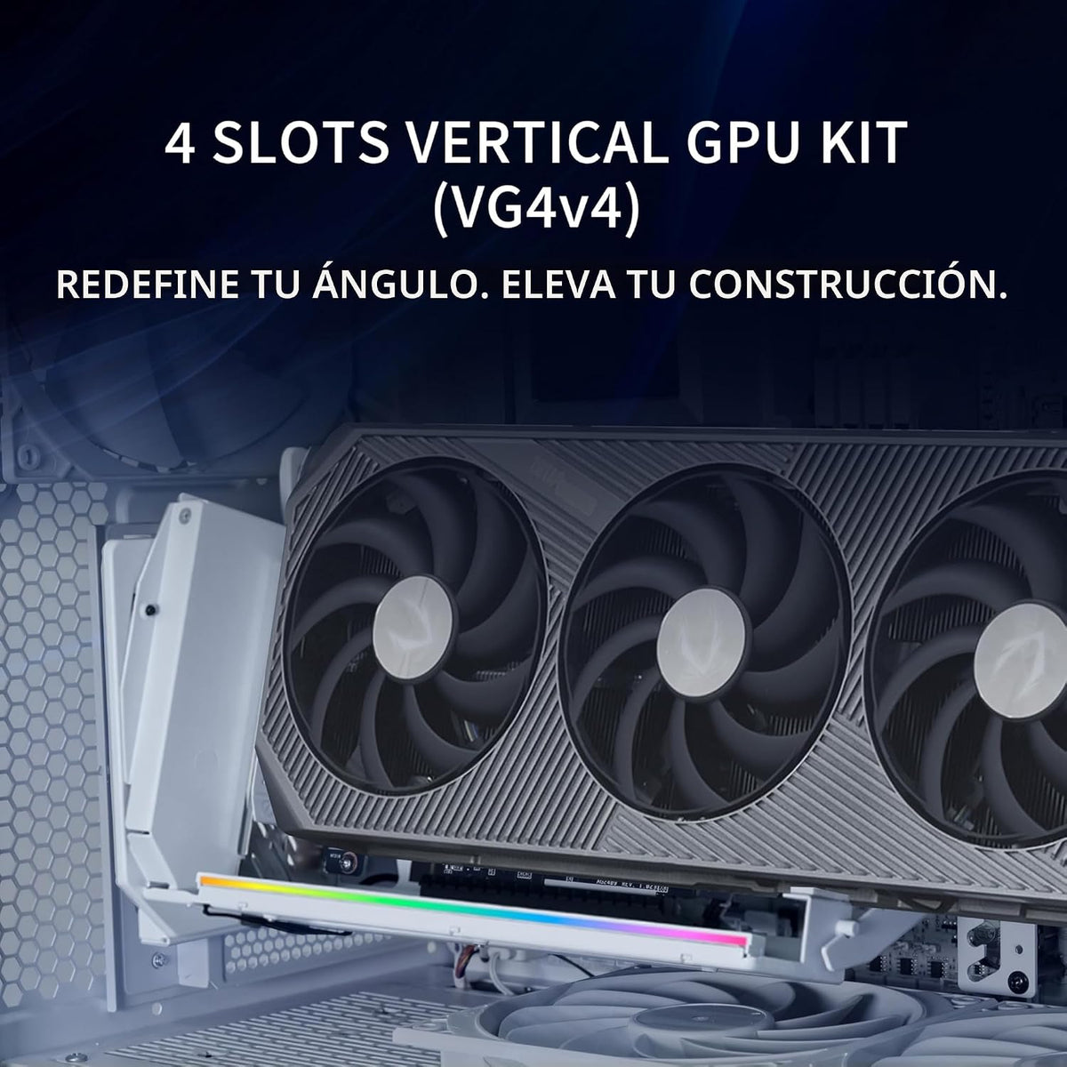 Lian Li Caja de PC ATX 4 ranuras Kit Vertical GPU (VG4v4) - Cable R...