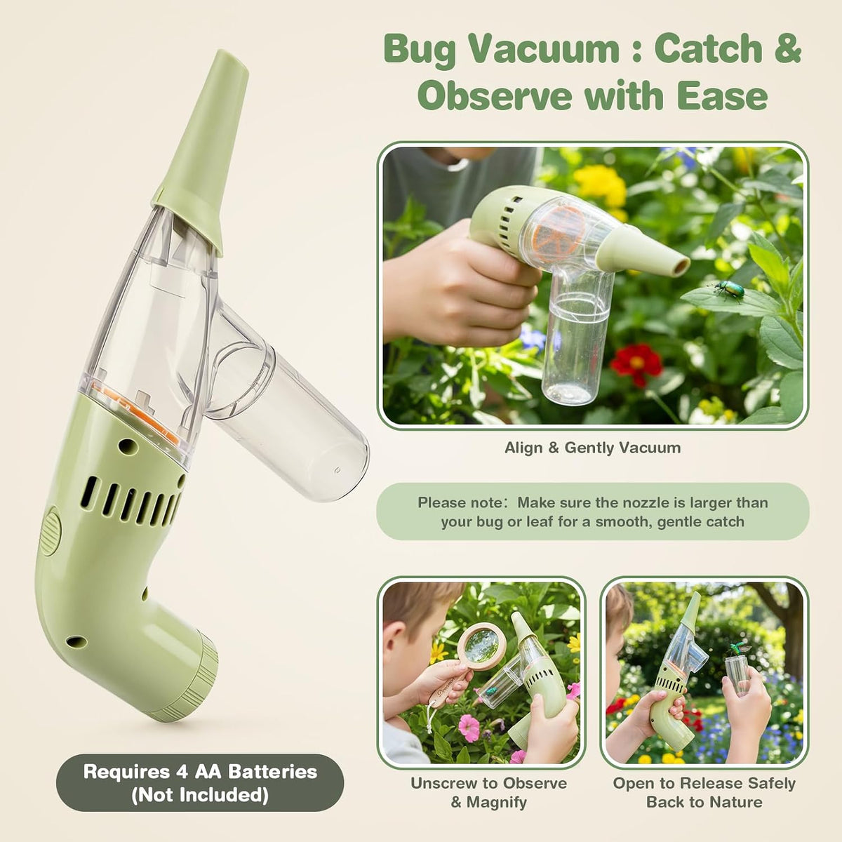 Dreamon Kit de captura de insectos para niños, 11 piezas de juguetes de