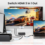 UGREEN 8K@60Hz HDMI 2.1 Switch 3 entradas 1 salida, con control remoto, VRR, 4K@240Hz