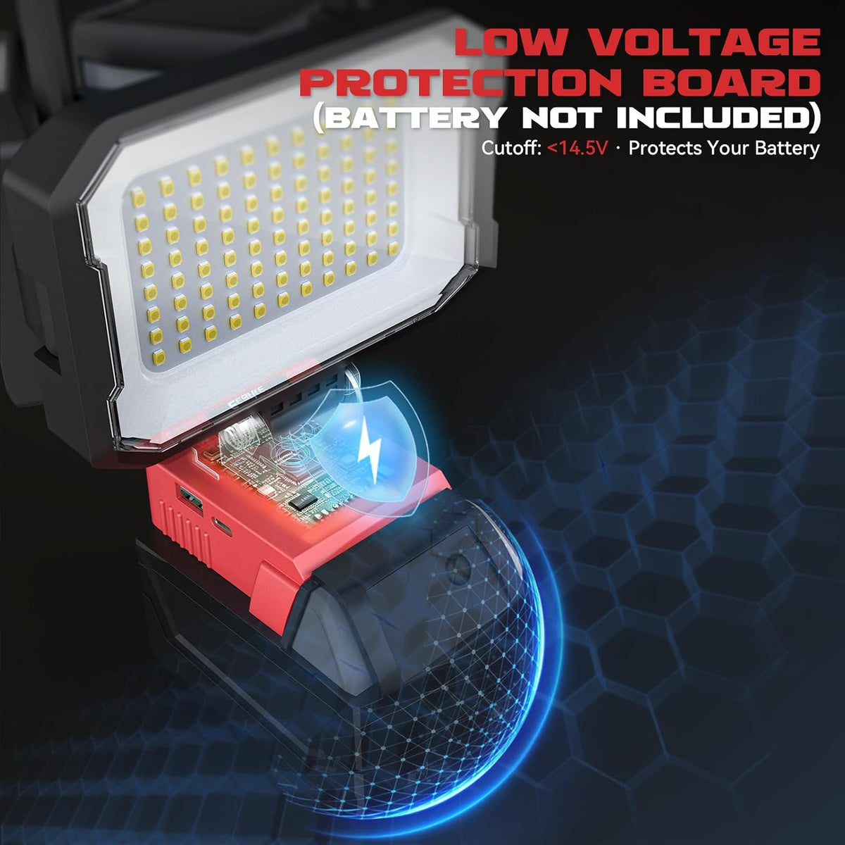 Luz de trabajo LED compatible con batería Milwaukee 18V, 150W 15000LM