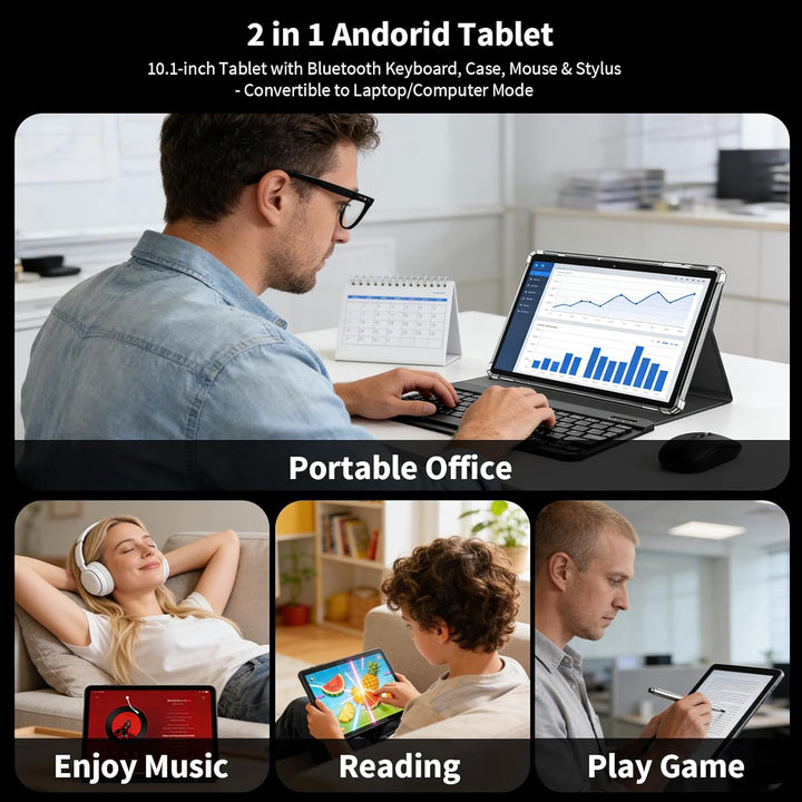 Tableta Android, tableta Android 16 de 10 pulgadas 2026 con teclado...