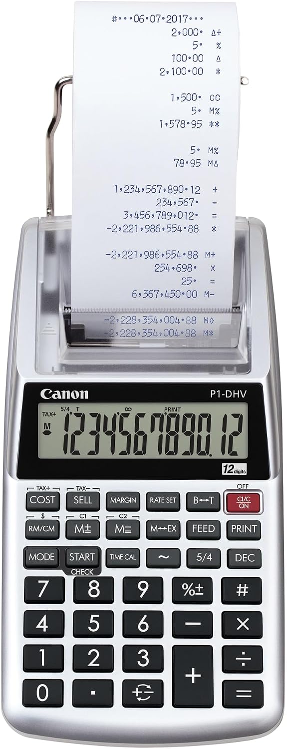 Canon P1-DHV-3 Calculadora de Impresión de Escritorio, Plata (2203C001)