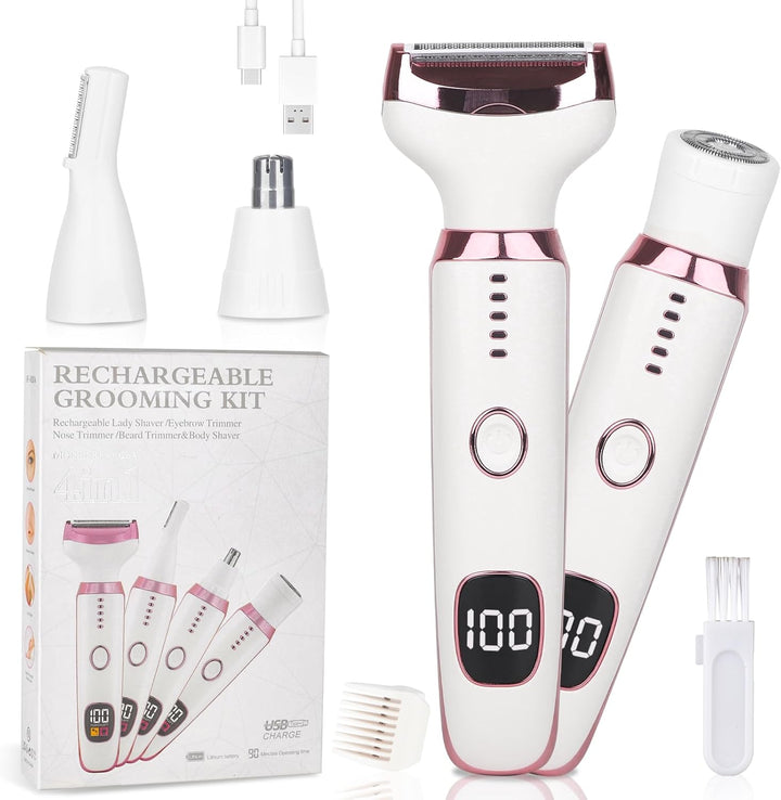 Beanify Maquinilla de afeitar eléctrica con pantalla LED para mujer...