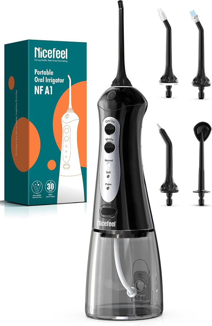Nicefeel - Irrigador bucal inalámbrico de agua de 300ML, sin BPA, p...