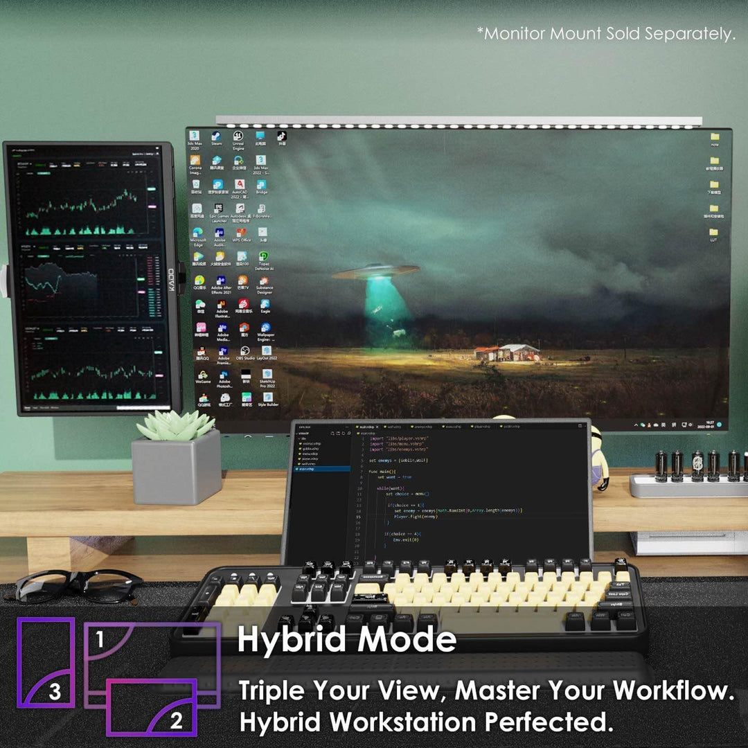Kado Paquete de 2 monitores portátiles FHD de 15.6 pulgadas 1080p,...