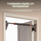 Sunny Health & Fitness Barra de dominadas ajustable para puerta, barra de barbilla para entrenamiento de gimnasio en casa