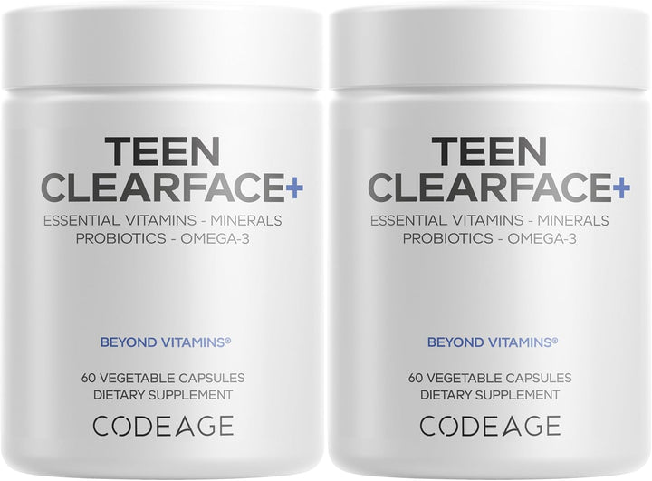 Codeage Teen Clearface adolescente cara, piel y espinillas, vitamin...