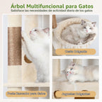 Globlazer Árbol de Gato de Rincón de 66 Pulgadas, Torre de Escalada de Varios Niveles para Gatos de Interior, Condominios para Gatitos, Torre de Rascado para Gatos con Plataforma Grande, 3 Cuevas para