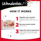 Experiencia de Noche de Cine WONDERBOX AMC para 2, Caja de Regalo con 2 Entradas de Cine, Bebidas y Palomitas, Válido en 550 Ubicaciones