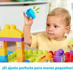 MEGA BLOKS First Builders Build 'n Learn Table - Juego de bloques para niños, color azul